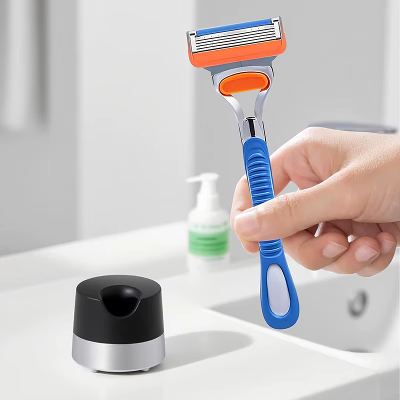 Support de rasoir en alliage métallique avec trou de drainage, ajustement universel pour la plupart des rasoirs, résistant aux rayures, compatible avec Gillette