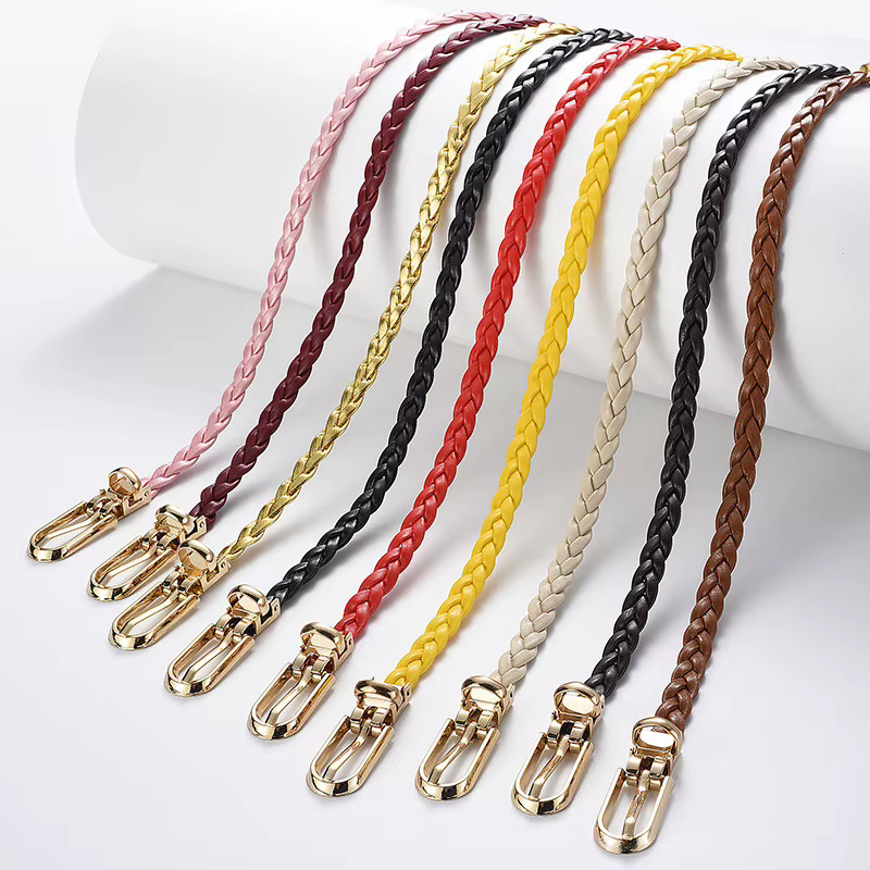 Ceinture Fine Tressée en Cuir pour Femme, Sangle de Taille Décorative, Broche à la Mode