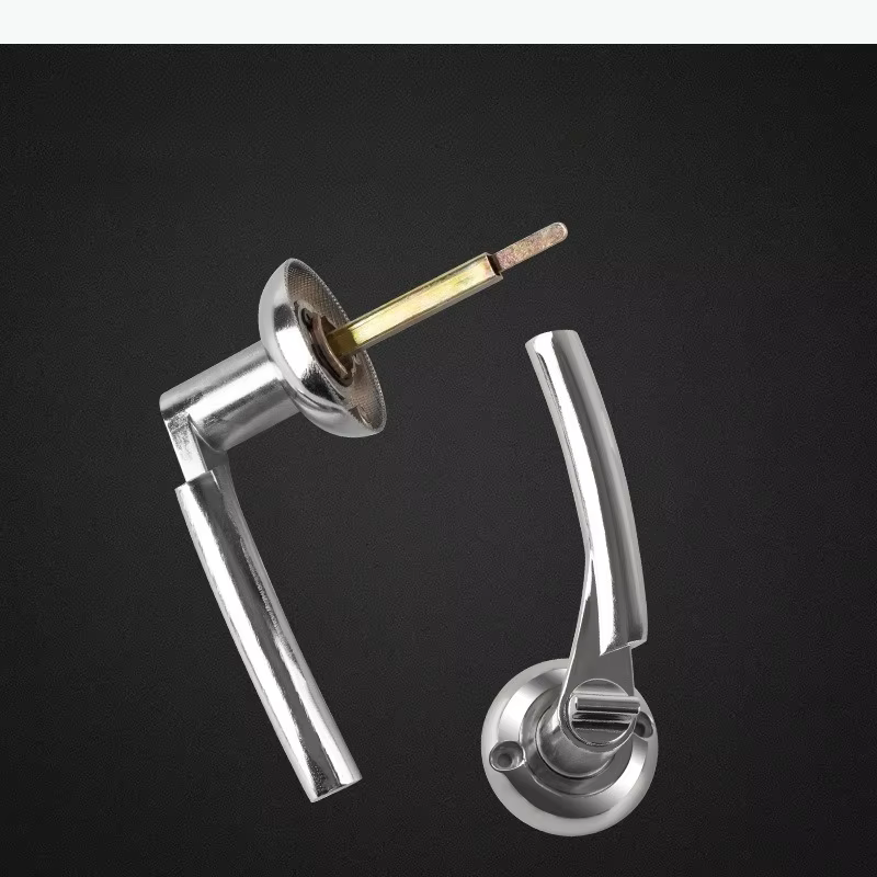 Serrure de porte intérieure en bois massif, serrures silencieuses en alliage d'aluminium, poignée de porte argentée, serrure de sécurité, accessoires de quincaillerie pour portes, serrures à clé