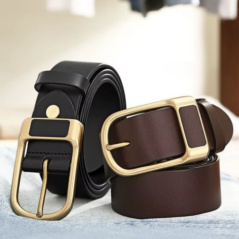 Ceinture à boucle polyvalente et tendance pour hommes, style cowboy, ceinture à boucle à ardillon, ceinture rétro pour jeans, ceinture décontractée pour affaires