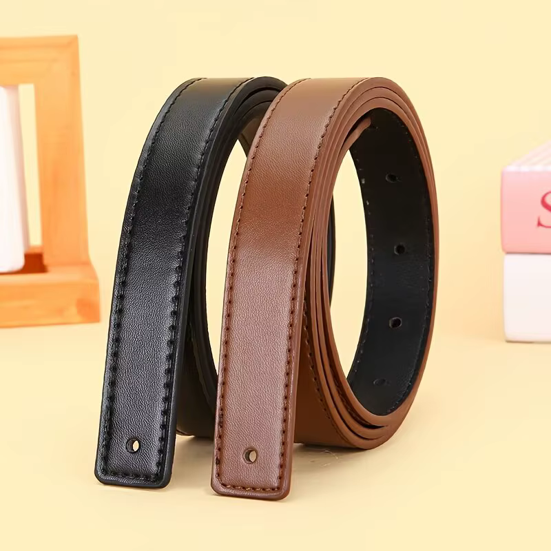 Lot de 2 ceintures réversibles en cuir PU pour femmes