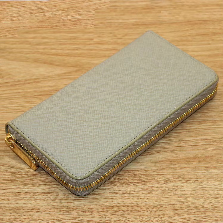 Portefeuille Long en cuir Saffiano véritable avec lettres personnalisées