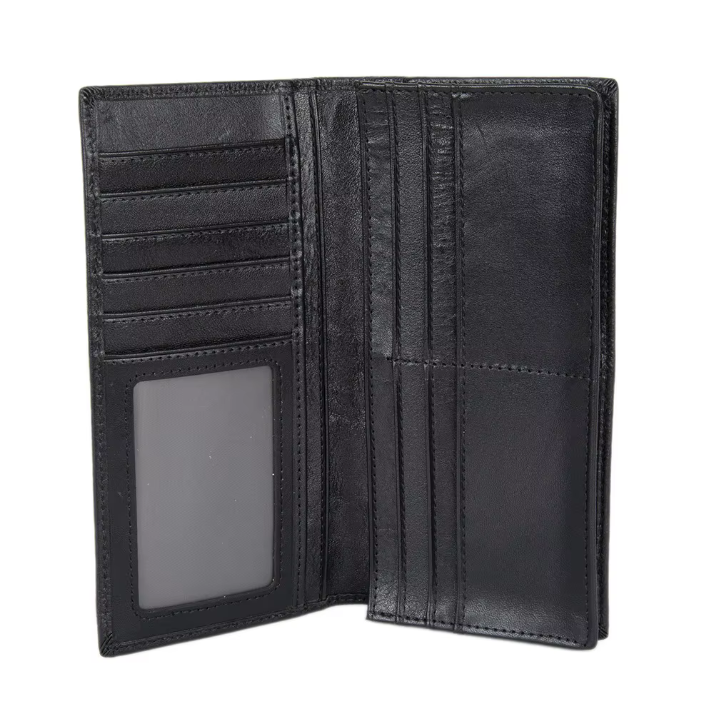 Portefeuille long en cuir tanné végétal pour homme