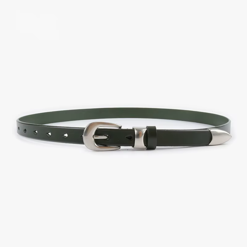 Ceinture pour femme en cuir de vachette à grain fin 2026 10