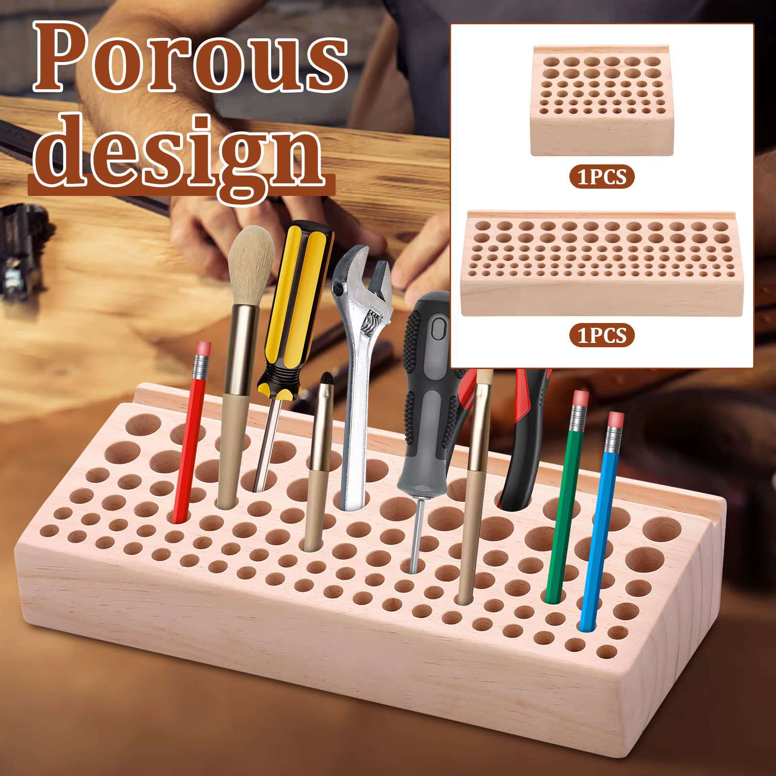 Porte-outils d'artisanat du cuir à 46/98 trous, outil en bois et cuir, outil professionnel en cuir, outils automobiles, rangement de forets