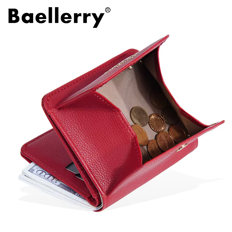 Baellerry nouveau court femmes portefeuilles nom personnalisé monnaie poche marque femme sacs à main grande capacité porte-cartes portefeuille pour les filles