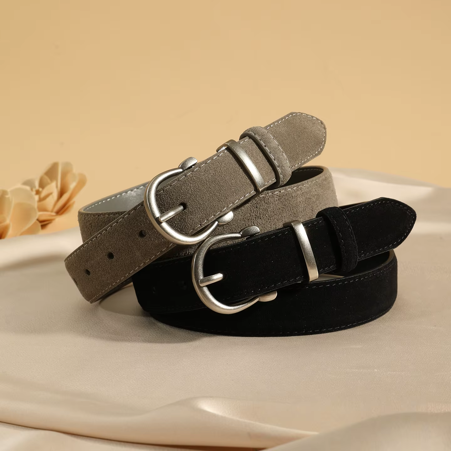 Ceinture en cuir suédé pour femmes