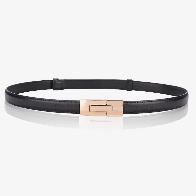 Ceinture fine en cuir de vache souple pour femmes