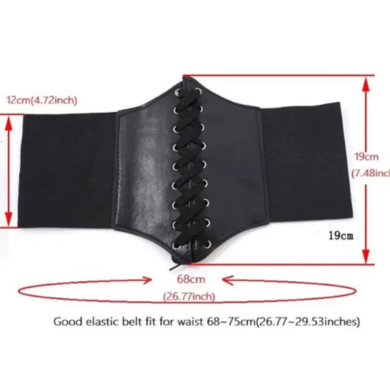 Ceinture Corset Femme Gothique en Cuir PU
