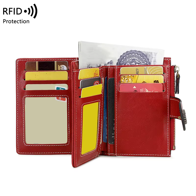 Portefeuille rétro antivol RFID pour femmes