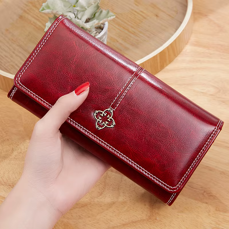 Portefeuille en cuir femme luxe longs portefeuilles mode femmes sacs à main
