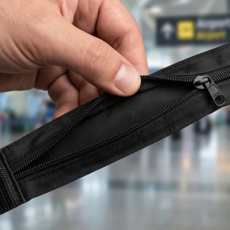 Ceinture pour homme avec fermeture éclair