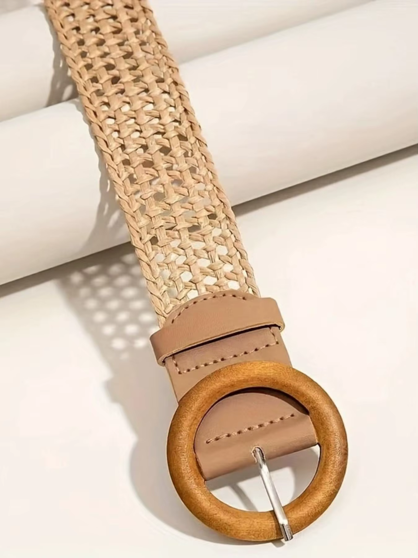 Ceinture pour femme en paille PP ajourée