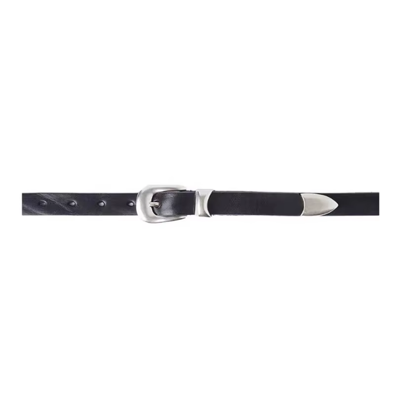 Ceinture en cuir à boucle pour femme Momoluna Ceinture noire de 2 cm