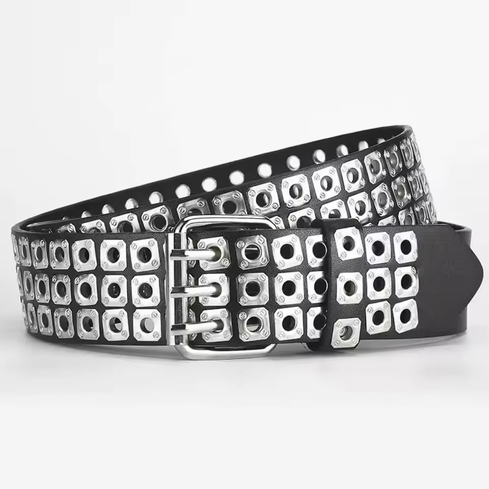 Ceinture pour femmes, perles carrées à la mode