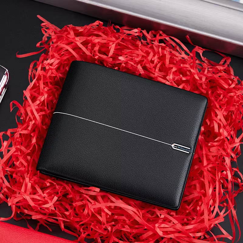 Portefeuille court en cuir de vache souple pour hommes
