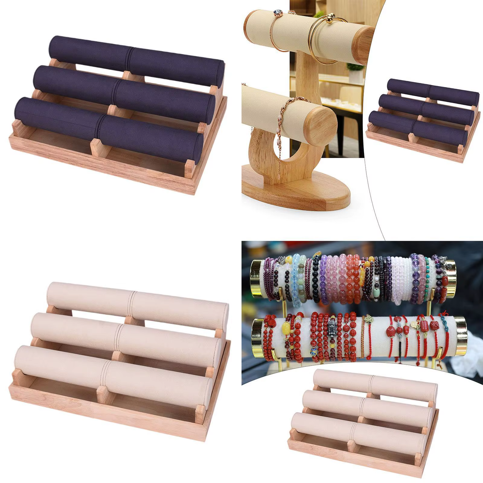 Support élégant pour bracelets et montres, présentoir à bijoux avec tiges détachables pour comptoir de magasin, chambre à coucher, commode