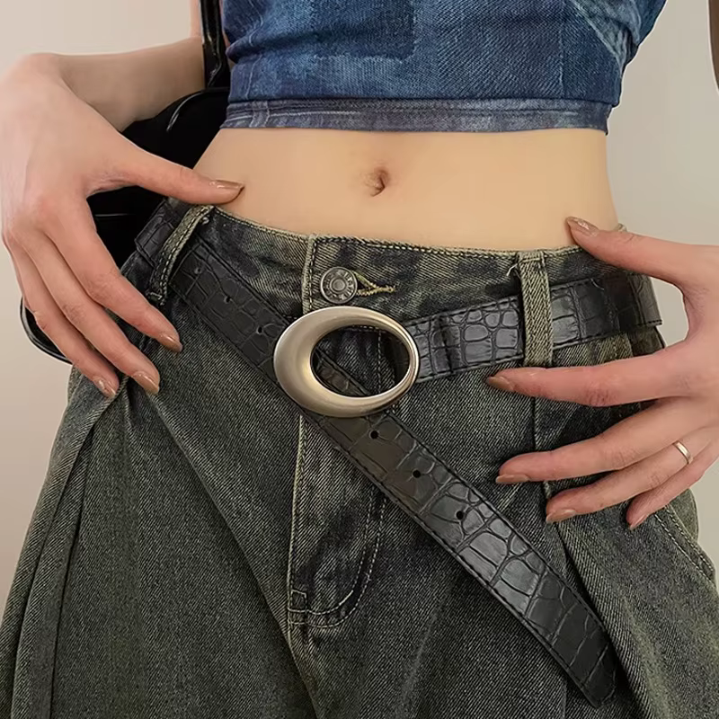 Ceinture vintage en cuir PU pour hommes et femmes