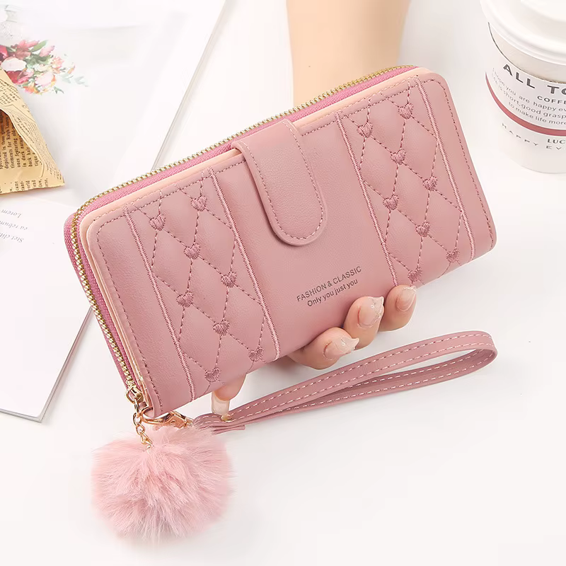 Portefeuille Long en cuir Pu pour femmes