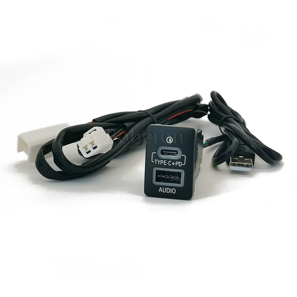 Adaptateur d'entrée de chargeur rapide de prise Audio de Port USB de voiture pour Toyota Camry 50 Prius Corolla Land Cruiser PRADO RAV4 Auris 2007-2018