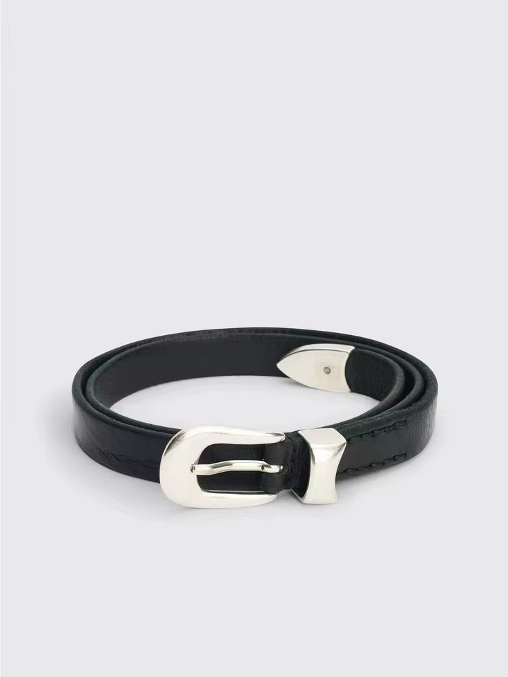 Ceinture en cuir à boucle pour femme Momoluna Ceinture noire de 2 cm
