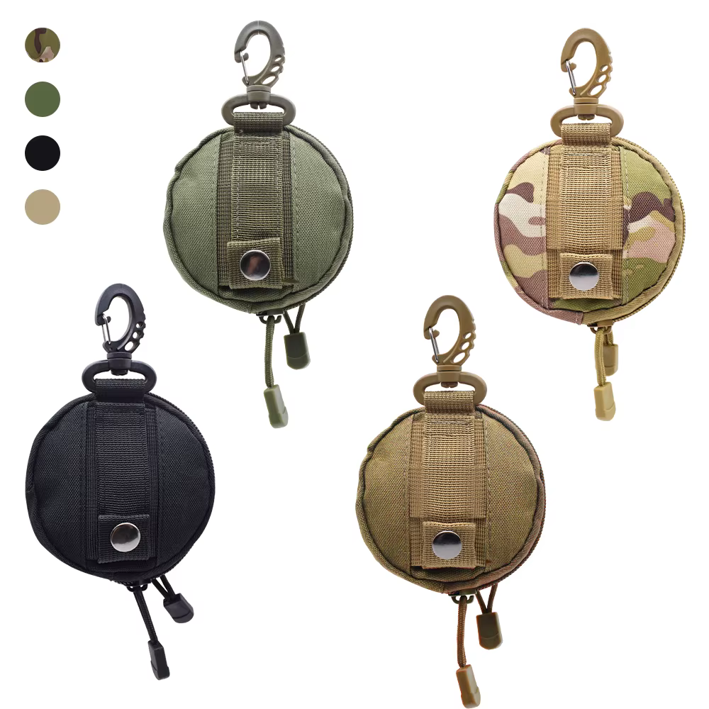 Nouveau extérieur décontracté hommes porte-monnaie Portable Mini argent monnaie pochette porte-clés taille sac rond petit étui portefeuille à fermeture éclair