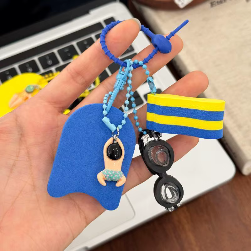 Porte-clés pour bateau, pour la pêche, la navigation, le surf, la natation, les sports nautiques, porte-clés flottant, porte-clés flottant jaune et rose