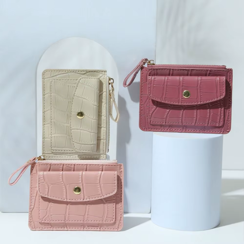 Porte-carte d'identité court sac à main motif Crocodile mode sac d'argent sac