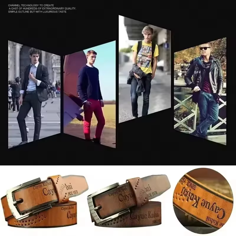 Ceinture de luxe en cuir PU pour hommes