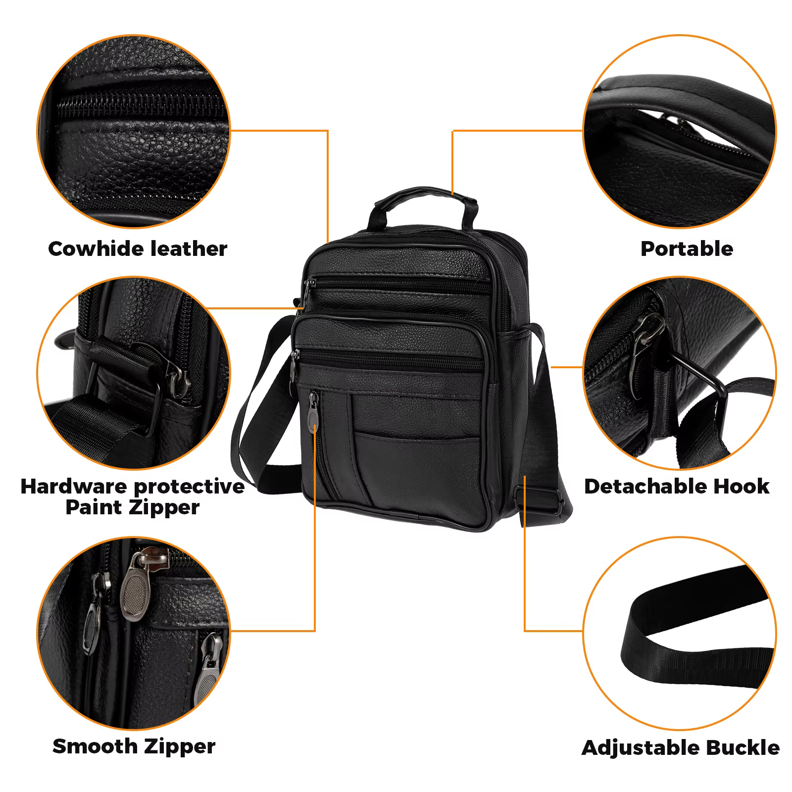 Sac à bandoulière en cuir pour hommes
