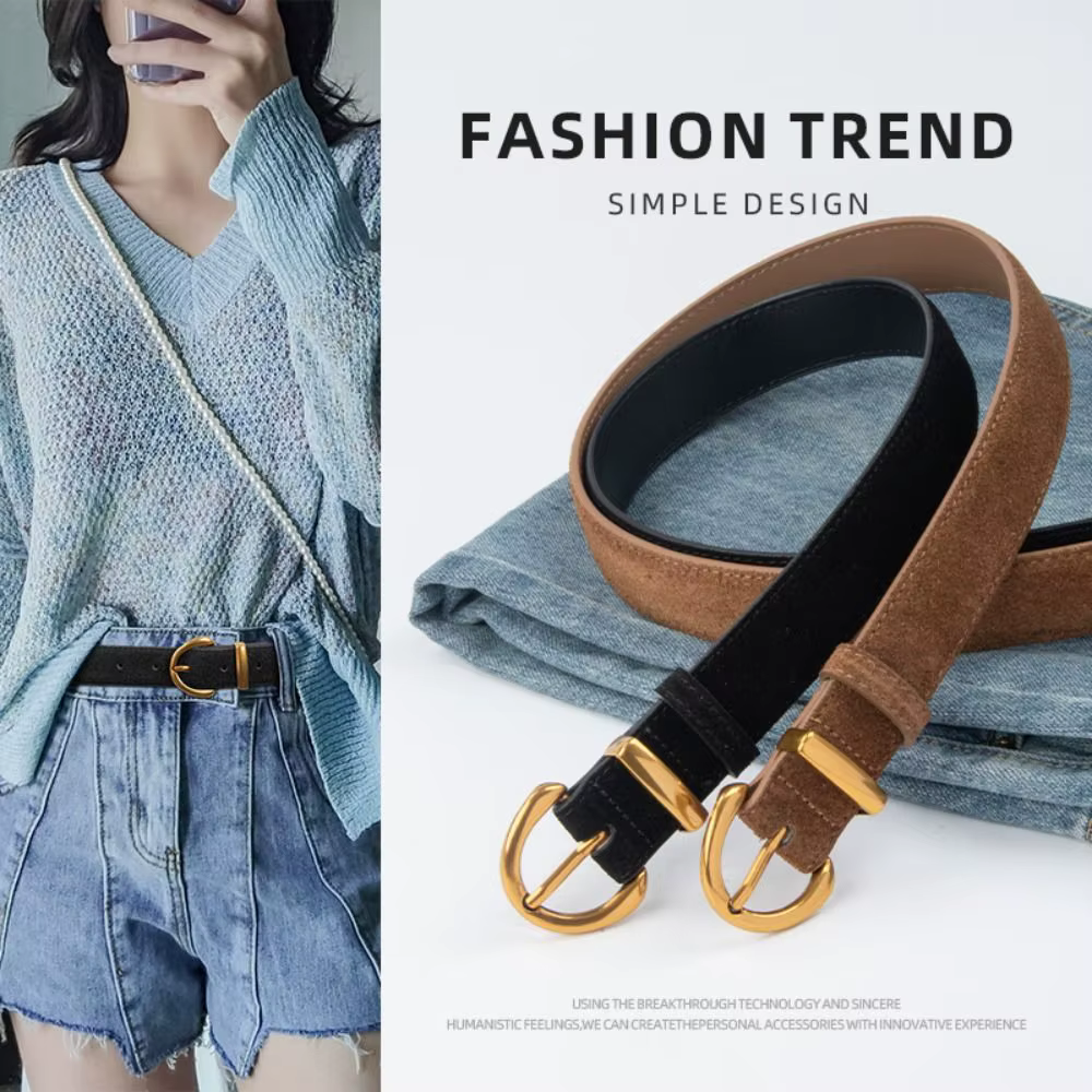 Ceinture en cuir suédé pour femme