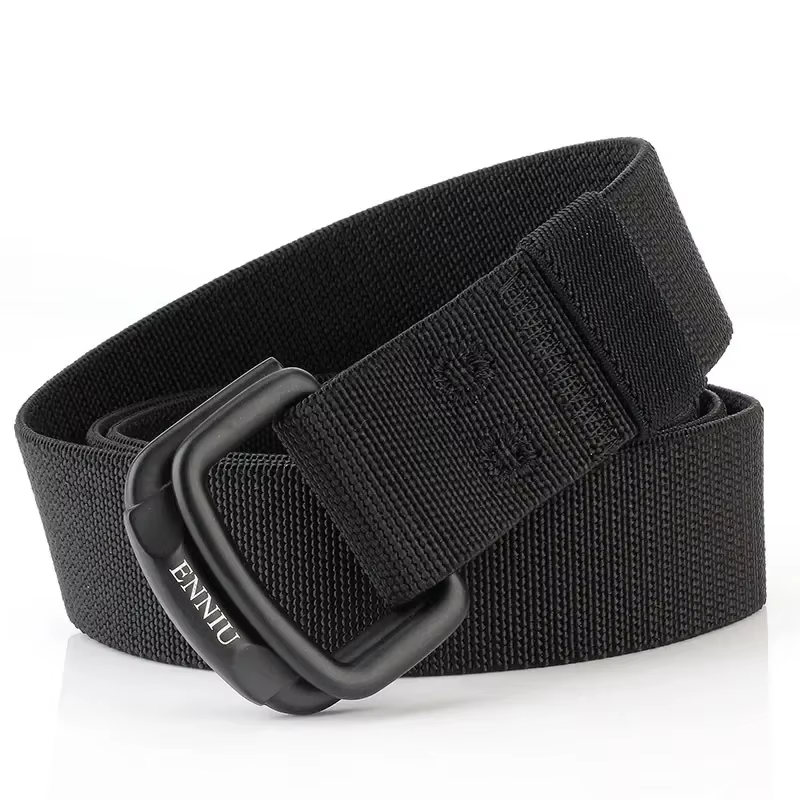 Ceintures légères à Double anneaux avec boucle en métal pour hommes