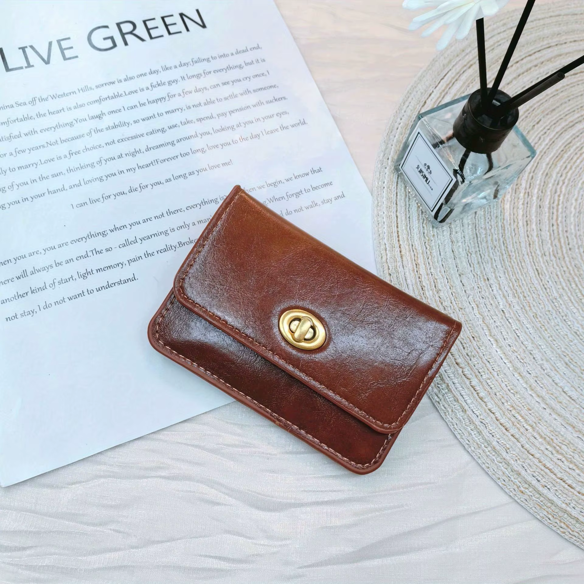 Porte-monnaie en PU de style vintage
