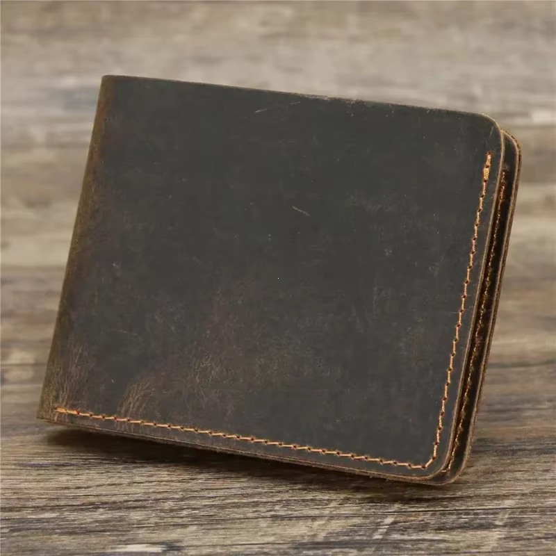 Portefeuille en cuir Crazy Horse pour hommes