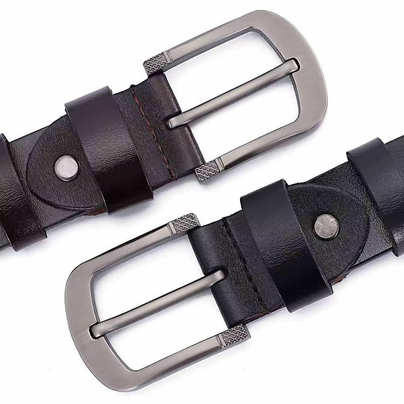 Grande taille 105-140 150 160 170 cm en cuir véritable jean ceinture 3.8 CM peau de vache cuivre boucle