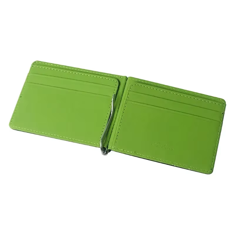 Cuir hommes pinces à billets en métal solide portefeuilles crédit Dollar sacs à main porte-monnaie Portafoglio portefeuille pour homme minimaliste porte-carte