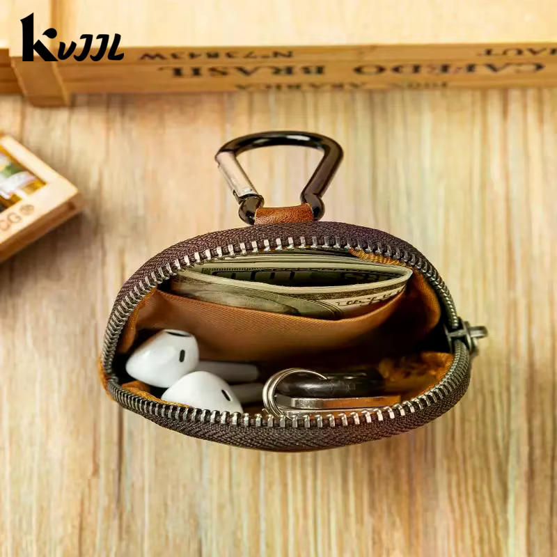 Mini porte-monnaie en cuir véritable