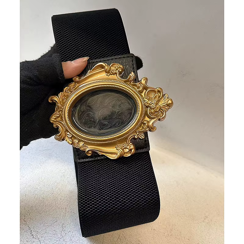 Ceinture en cuir style baroque rétro