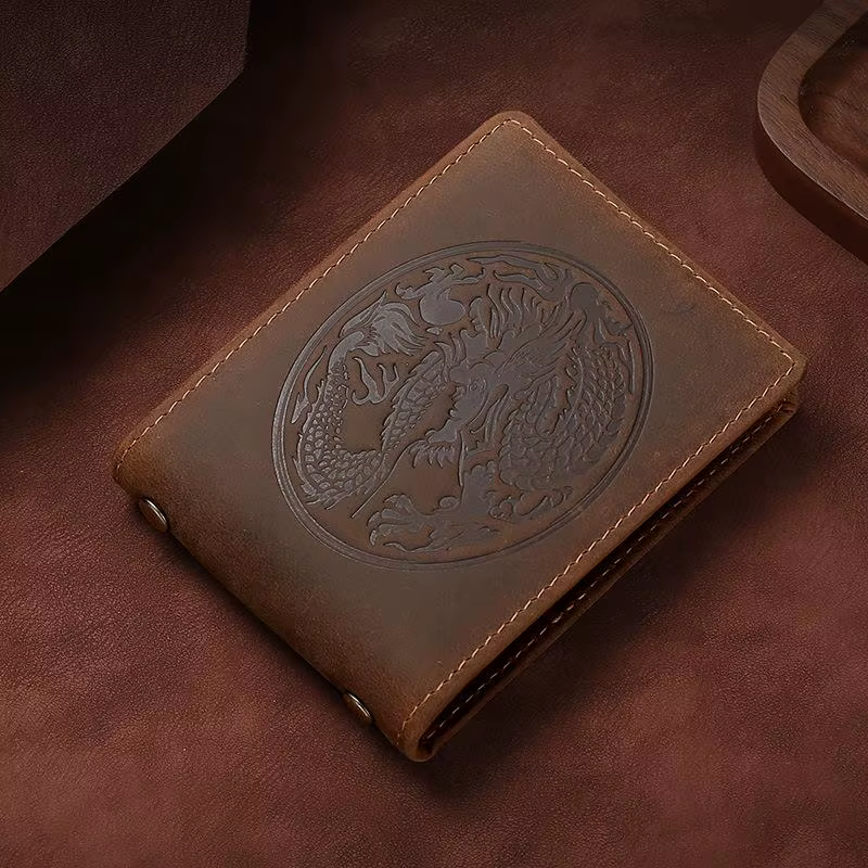Porte carte en cuir véritable pour hommes