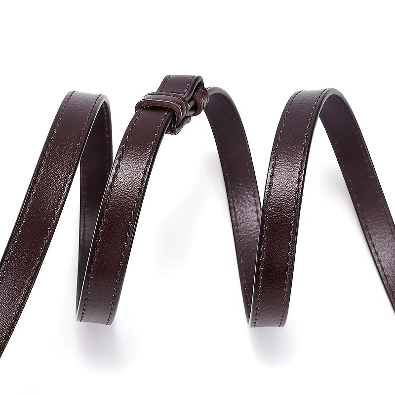 Ceinture fine en cuir véritable pour femme