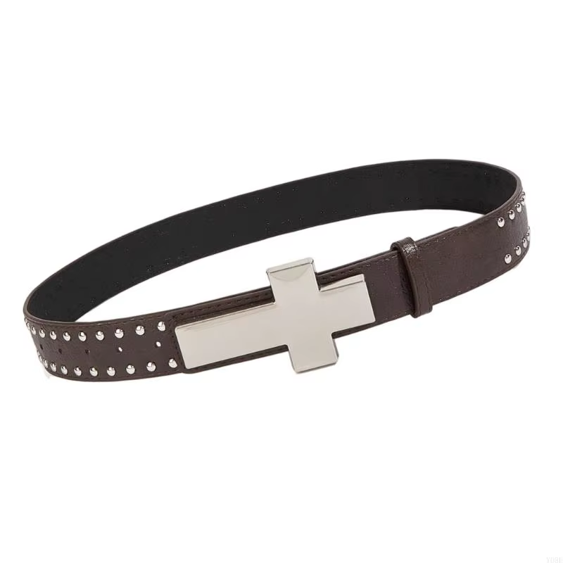 Ceinture cloutée Crucifix élégante pour hommes femmes