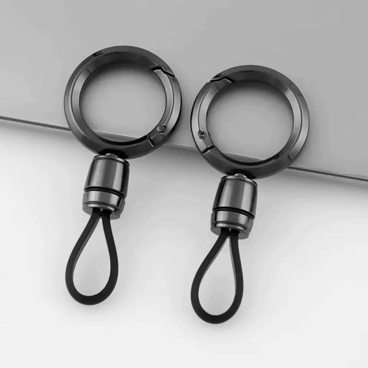 Porte-clés de voiture, sangle de porte-clés avec anneau en métal