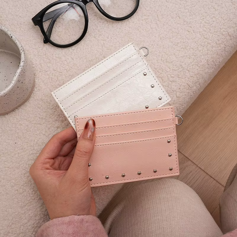 Portefeuille porte-cartes minimaliste mince pour femmes