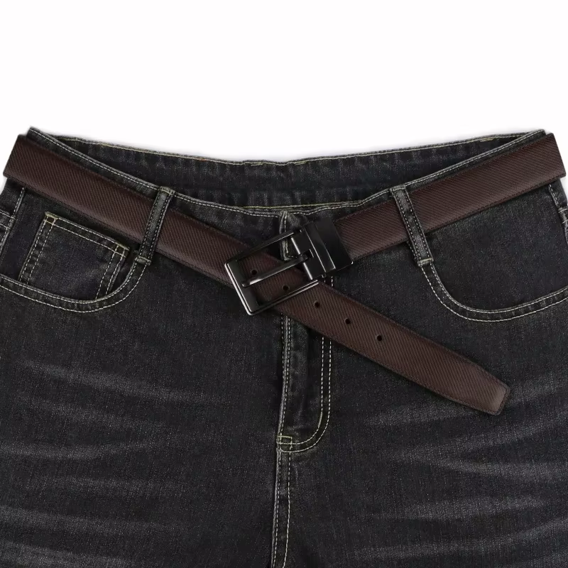 Ceinture réversible en cuir pour homme, rotation noire, 1 pièce