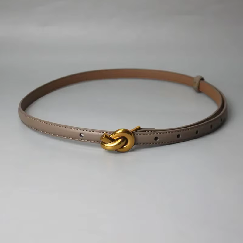 Ceintures à boucle de noeud de ceinture en cuir véritable de conception simple pour jeans habillés