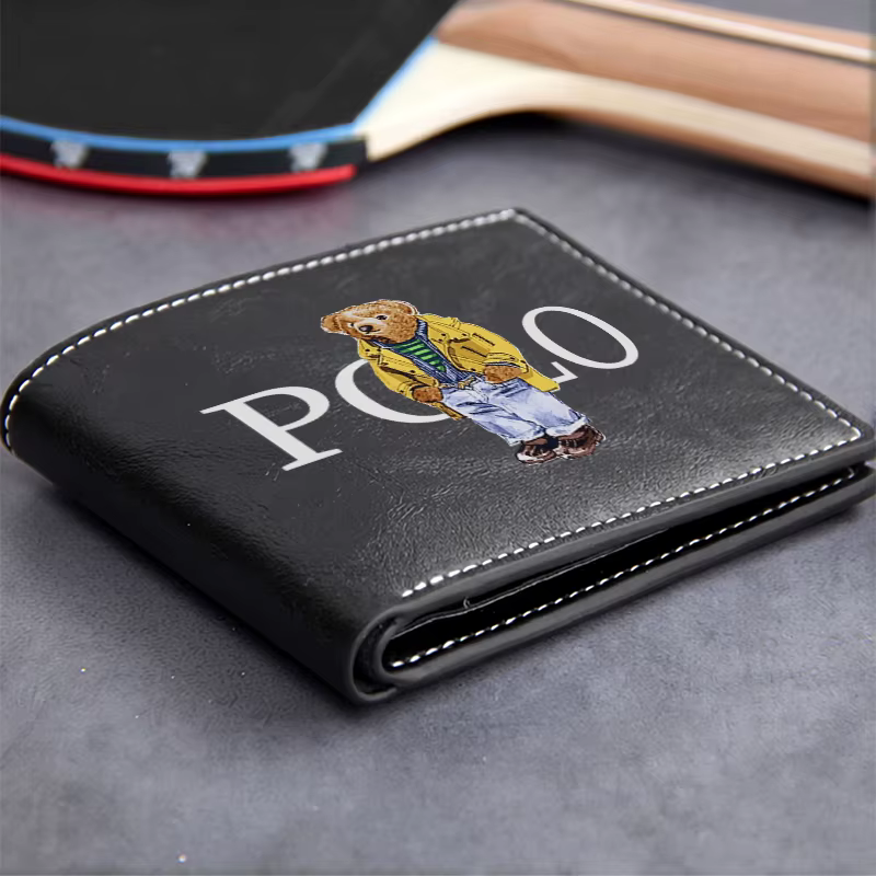 Portefeuille homme en cuir PU avec logo POLO BEAR