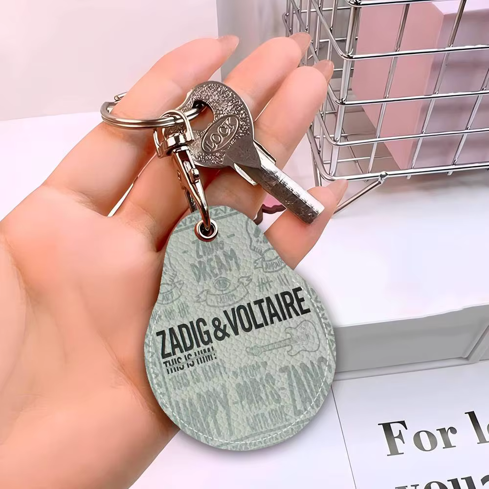 Porte-clés classique en PU en forme de goutte d'eau avec logo Z-Zadig V-Voltaire