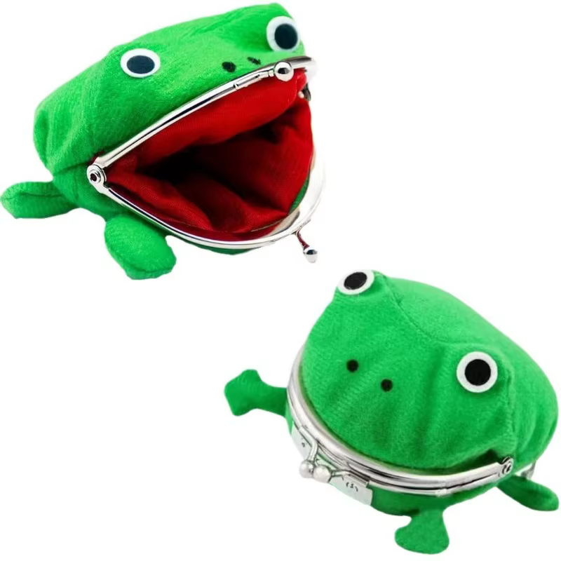 Porte-monnaie en peluche grenouille