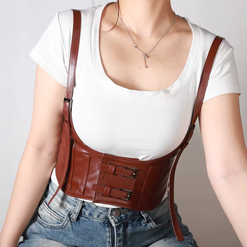 Une ceinture décorative pour femme avec une large