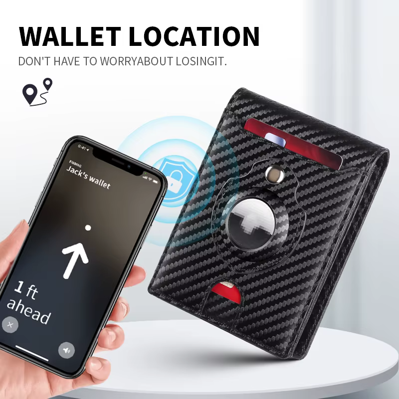 GERUOLA Portefeuille ultra-mince pour homme avec support Apple Airtag - Blocage RFID